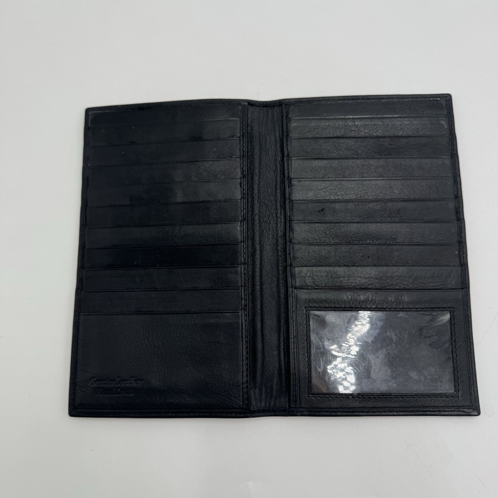 Genuine Leather Long Wallet Black Soft Leather Made in India Card Organizer - Picture 1 of 9